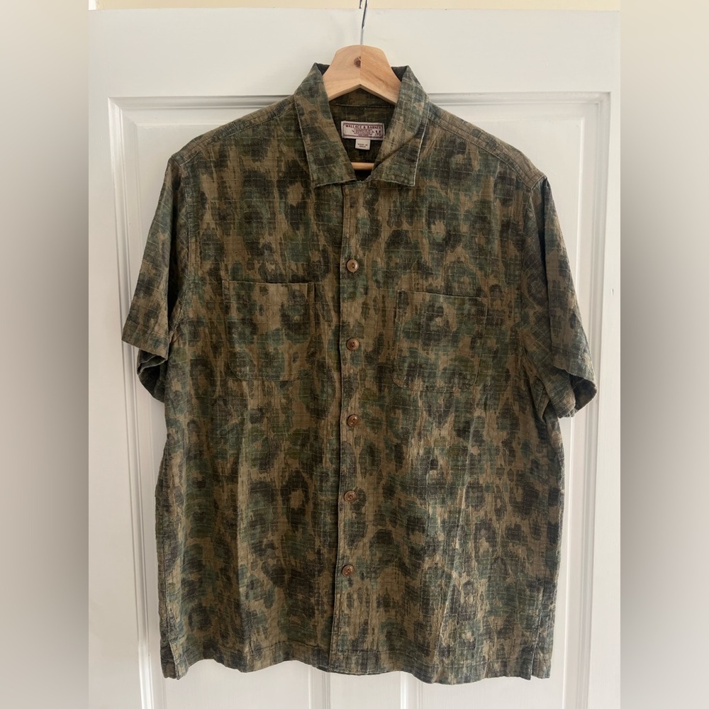 Camouflage Short Sleeve Button-Up Shirt
